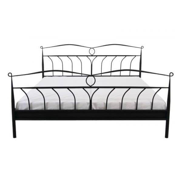 Černý rám postele Actona Line Metall, 140 x 200 cm