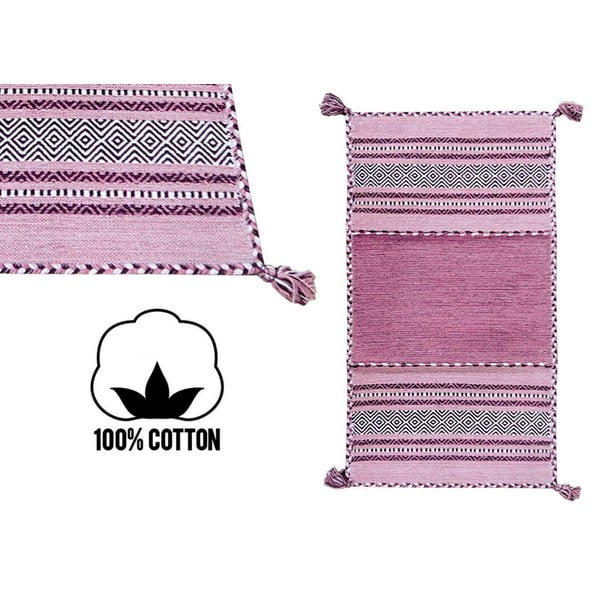 Розов памучен килим , 120 x 180 cm Antique Kilim - Webtappeti-image-2