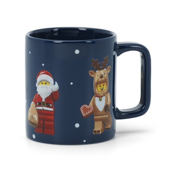 Тъмносиня керамична детска чаша 300 ml Christmas Minifigures – LEGO®