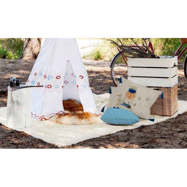 Бежова възглавница с ленена смес Captain, 50 x 35 cm - Little Nice Things-image-1