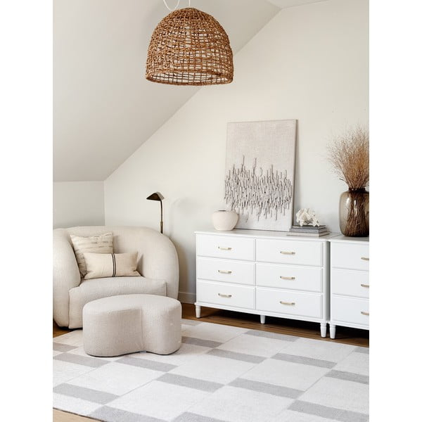 Бежов вълнен килим 133x190 cm Agnus Pavement – Agnella-image-1