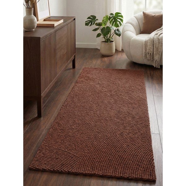 Ръчно изработена вълнена пътека в тухлен цвят 80x300 cm Calmio – Hanse Home-image-1