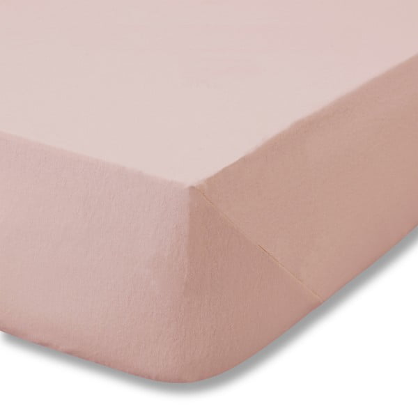 Розов памучен чаршаф 90x190 cm - Catherine Lansfield