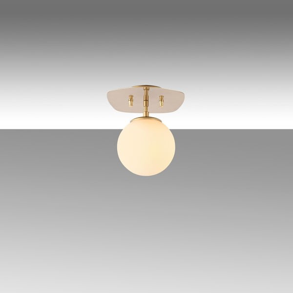Осветително тяло за таван в златисто със стъклен абажур 20x25 cm Well – Opviq lights-image-2