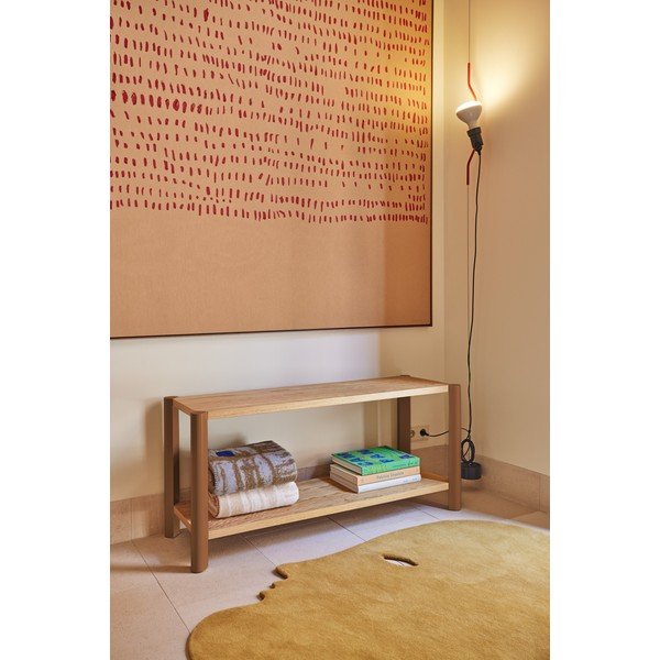 Стелаж от декор от дъб  в тухлен цвят/в светло естествен цвят 126x59x43 cm Bona – Teulat-image-1