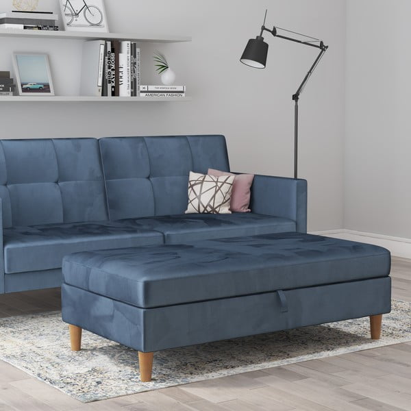 Синя кадифена табуретка Lilly – Støraa-image-3