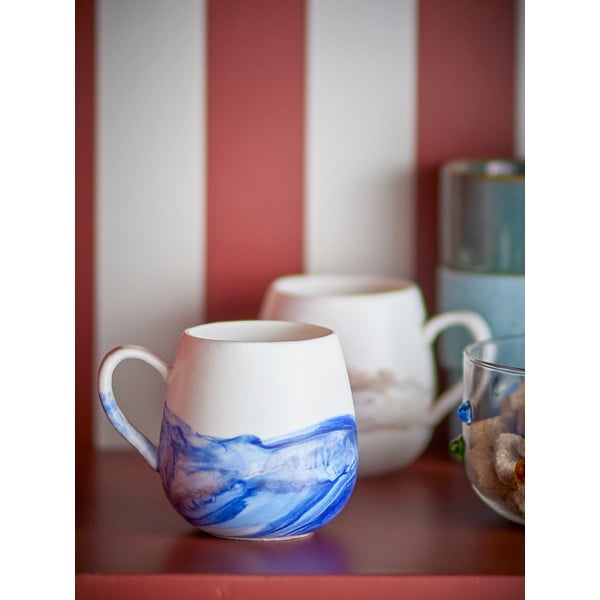 Бели/сини глинени чаши в комплект от 4 бр. 250 ml Lyre – Bloomingville-image-2