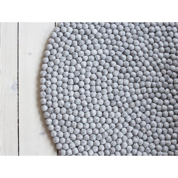 Пясъчнокафяв вълнен килим на топки , ⌀ 200 cm Ball Rugs - Wooldot