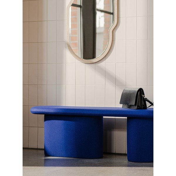 Синя вълнена подплатена пейка Rull – noo.ma-image-1