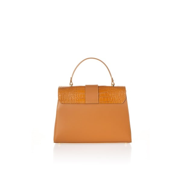 Оранжева кожена чанта Marta - Federica Bassi-image-2