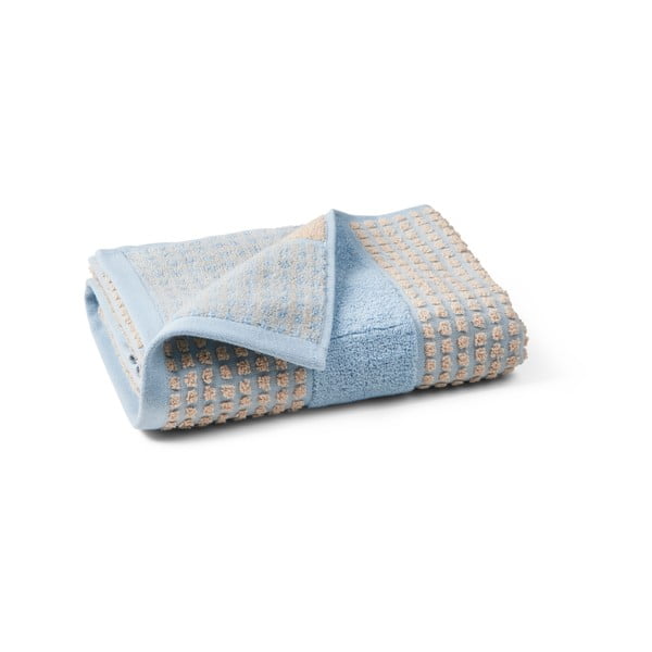 Светлосиньо-бежова кърпа от органичен памук 50x100 cm Check - JUNA-image-2