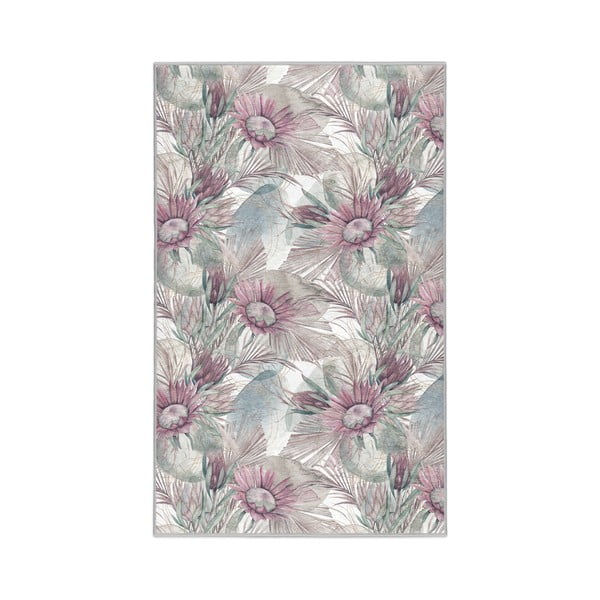 Лилаво-сив килим подходящ за пране 160x230 cm Dusty Flowers – Mila Home