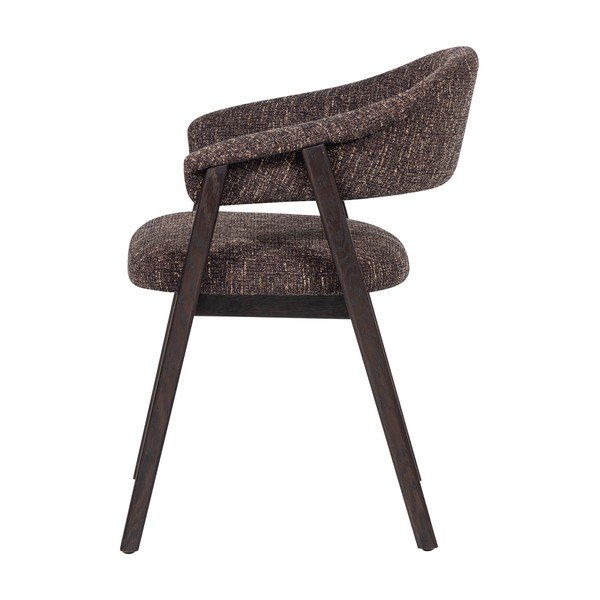 Тъмнокафяв тапициран трапезен стол с подлакътници Tunar – WOOOD-image-3