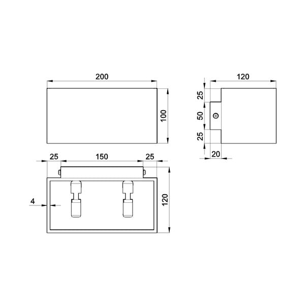 Черна стенна лампа Maxi Geo - Sollux-image-1