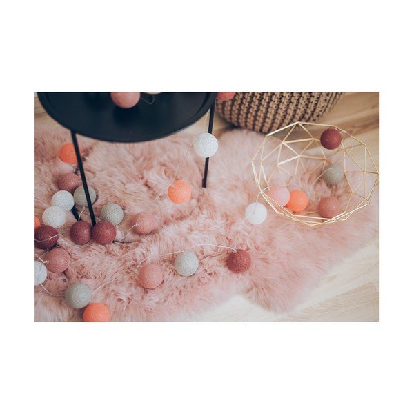 Оранжева и розова светлинна верига с LED крушки , 30 лампички - LUKKA-image-2