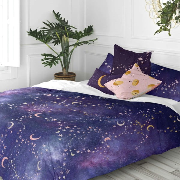 Комплект от 2 памучни декоративни калъфки за възглавници Ultraviolet - Happy Friday Basic-image-1