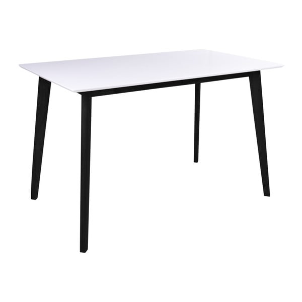 Бяла маса за хранене с черна конструкция , 120 x 70 cm Vojens - Bonami Essentials-image-1