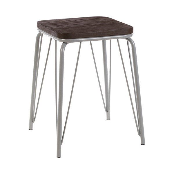 Сив/в тъмно естествен цвят стол от масивен бряст District – Premier Housewares