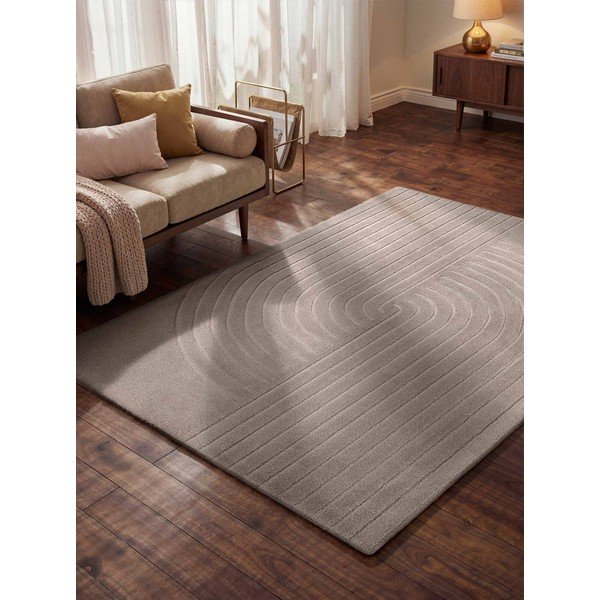 Светлосив ръчно изработен вълнен килим 120x180 cm Arcura – Vikosa-image-1