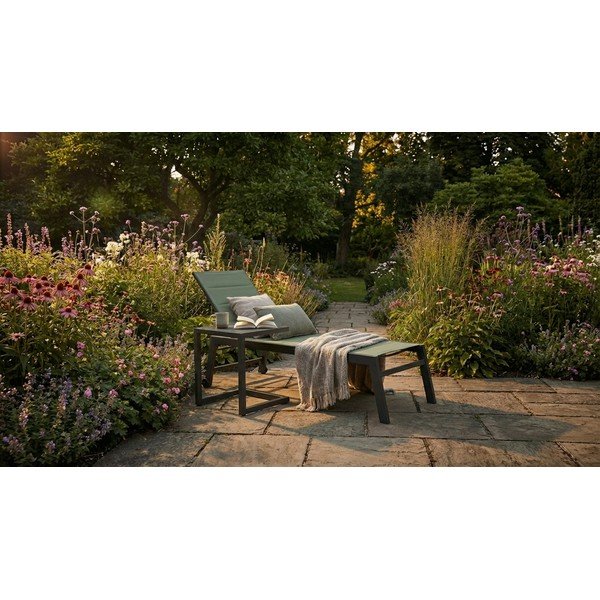 Зелен градински шезлонг метален Hilde   – Bizzotto-image-1