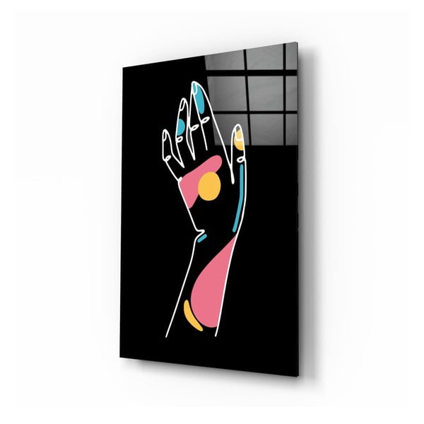 Картина върху стъкло , 46 x 72 cm Abstract Colored Hand - Insigne
