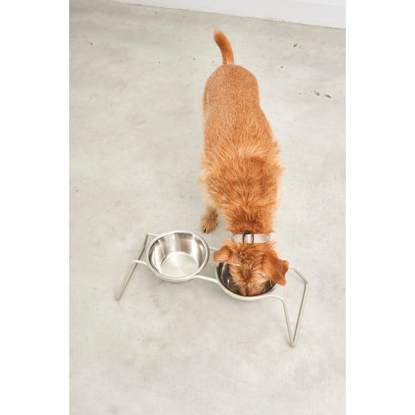 Комплект купички с основа за куче от неръждаема стомана Cena Greige M – MiaCara-image-3