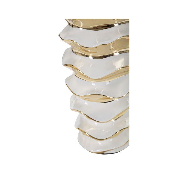 Бяла/златистa керамична настолна лампа с текстилен абажур (височина 53 cm) Glam Space – Mauro Ferretti-image-2