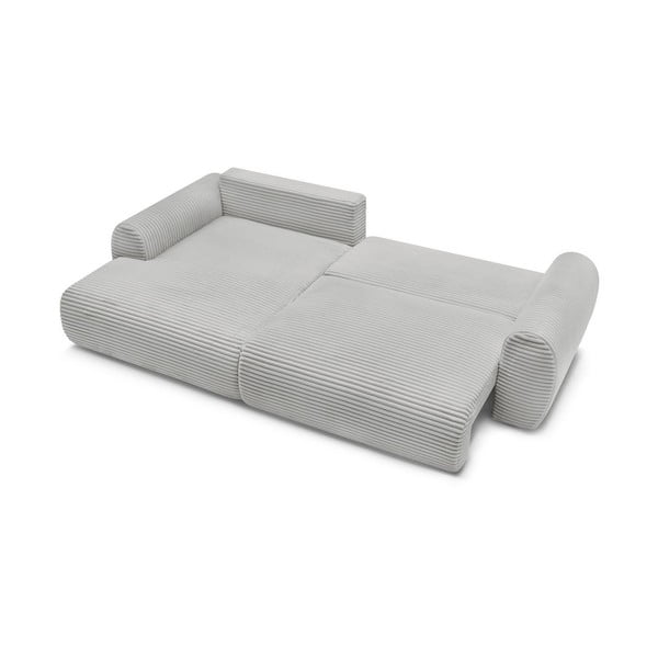 Светлосив разтегателен ъглов диван от рипсено кадифе (ляв ъгъл) Lucien – Bobochic Paris-image-4