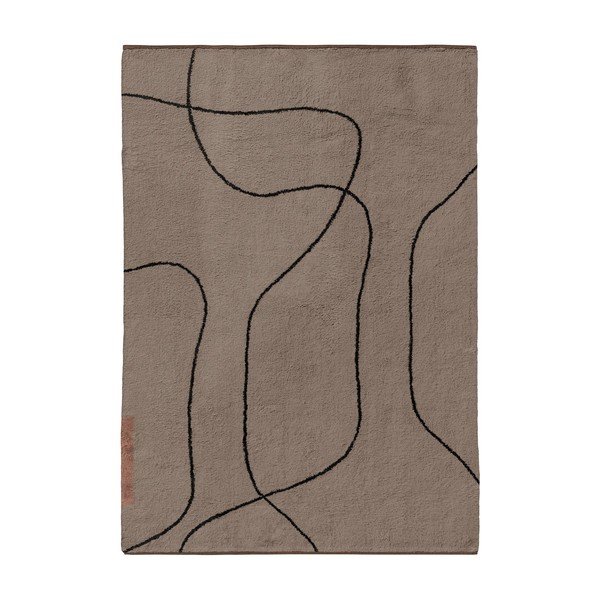 Кафяв памучен килим подходящ за пране 140x200 cm Shadow – Mette Ditmer Denmark