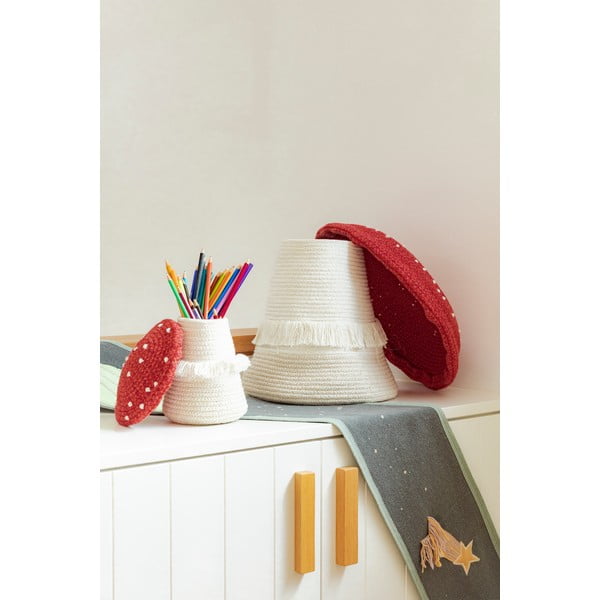 Текстилна детска кошница за играчки в червен и кремав цвят ø 38x33 cm Big Mushroom – Lorena Canals-image-3