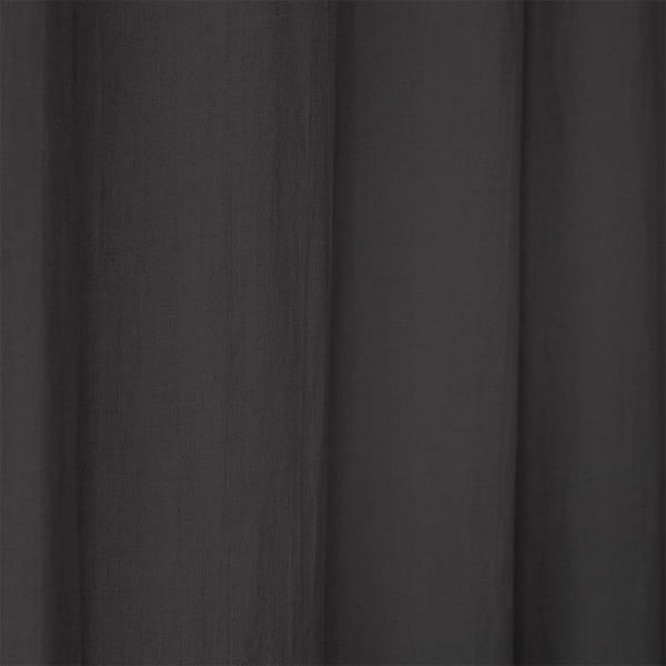 Тъмносива ленена завеса с примки Night Time, 250 x 140 cm - Linen Tales-image-1