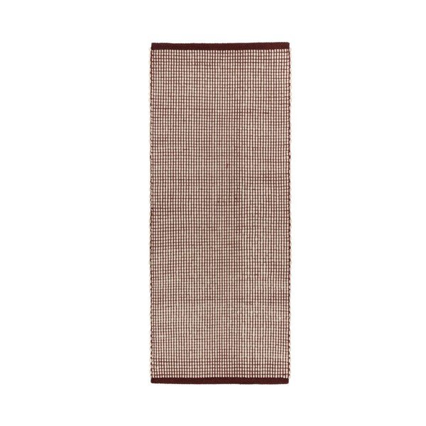 Бордо/в естествен цвят ръчно изработена вълнена пътека 80x170 cm Talo – noo.ma