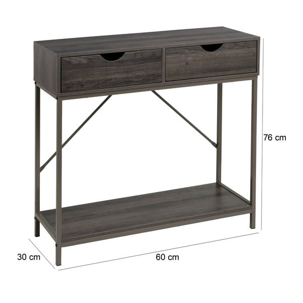 Кафява конзолна маса 30x80 cm - Casa Selección-image-4