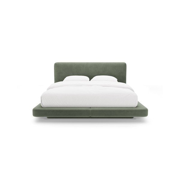 Зелено тапицирано двойно легло 140x200 cm Linea – Micadoni -image-3