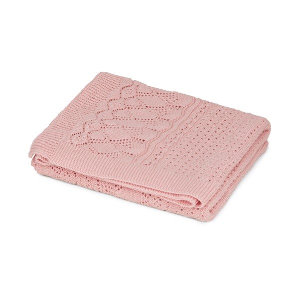 Сиво-розово плетено бебешко одеяло от органичен памук 80x100 cm Sorbet – Cam Cam Copenhagen