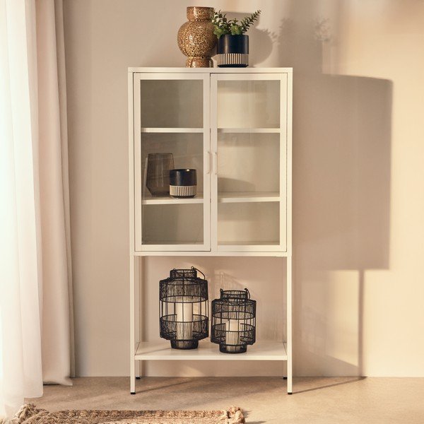 Бяла стоманена витрина 75x150x35 cm Acier – Premier Housewares-image-2