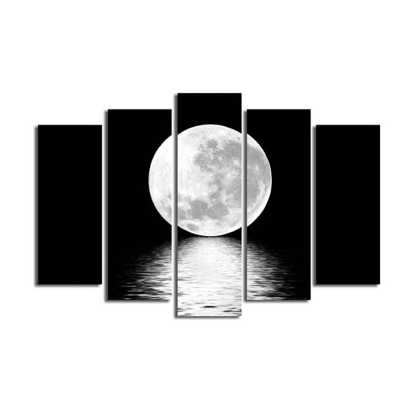 Картина от няколко части Бяла луна, 105 x 70 cm - Bonanza
