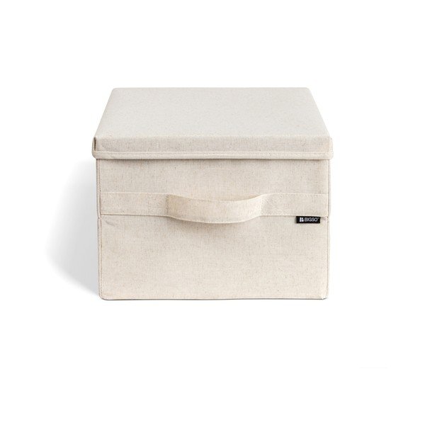 Бежова текстилна кутия за съхранение с капак 31x41x22 cm Soft Storage Medium – Bigso
