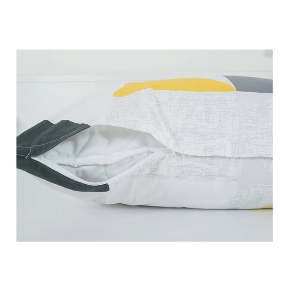 Жълто-сиво единично  крепирано спално бельо 140x200 cm Geometries – B.E.S.-image-2