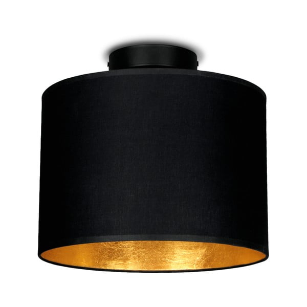Черна лампа за таван със златни детайли , ⌀ 25 cm Mika - Sotto Luce