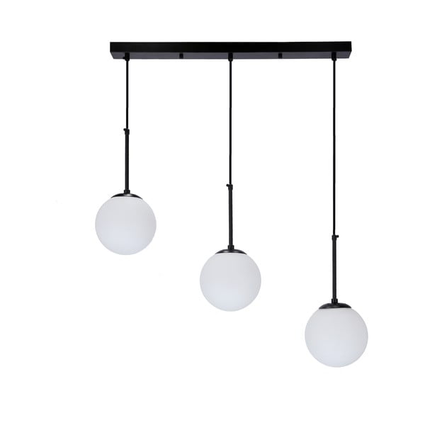 Черна висяща лампа със стъклен абажур 15x67 cm Pompei - Candellux Lighting-image-1