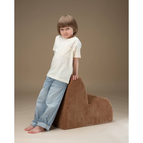 Кафяв детски стол от рипсено кадифе Cloud – Wigiwama-image-3