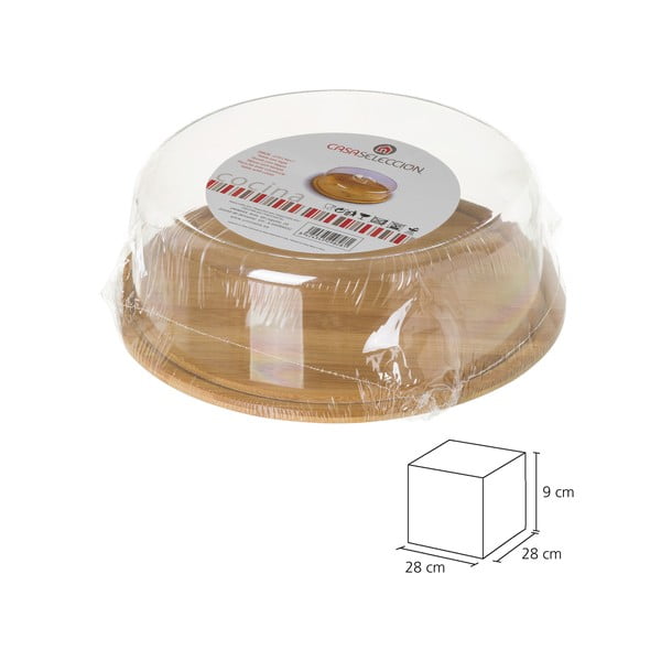 Кръгла бамбукова тава с капак Бамбук - Casa Selección-image-4