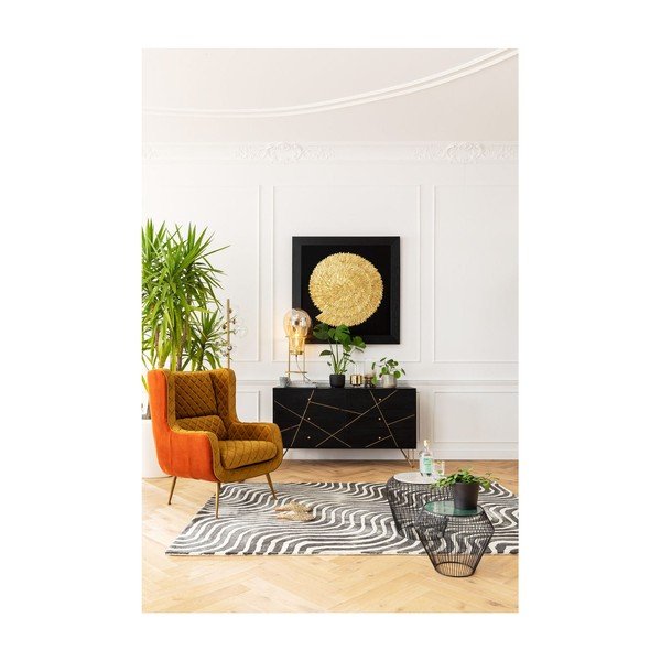 Черен скрин от мангово дърво , ширина 145 cm Gold Vein - Kare Design-image-4