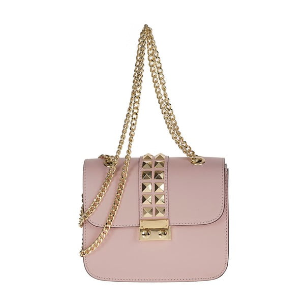Růžová kožená kabelka Giulia Bags Cindy
