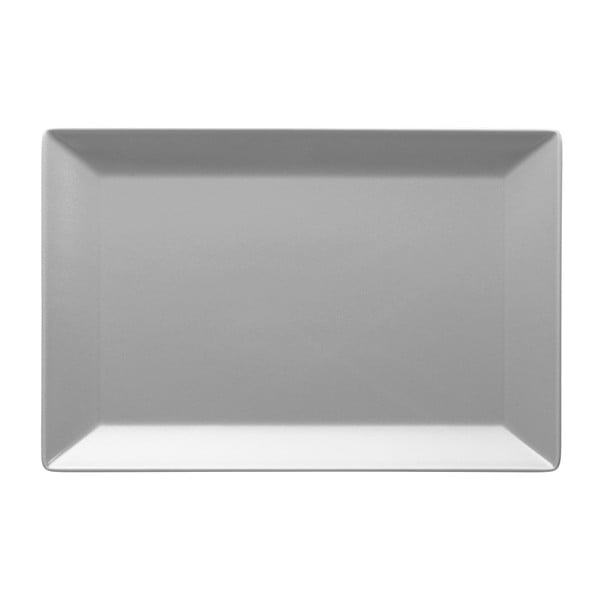 Sada 4 matných šedých talířů Manhattan City Matt, 30 x 20 cm