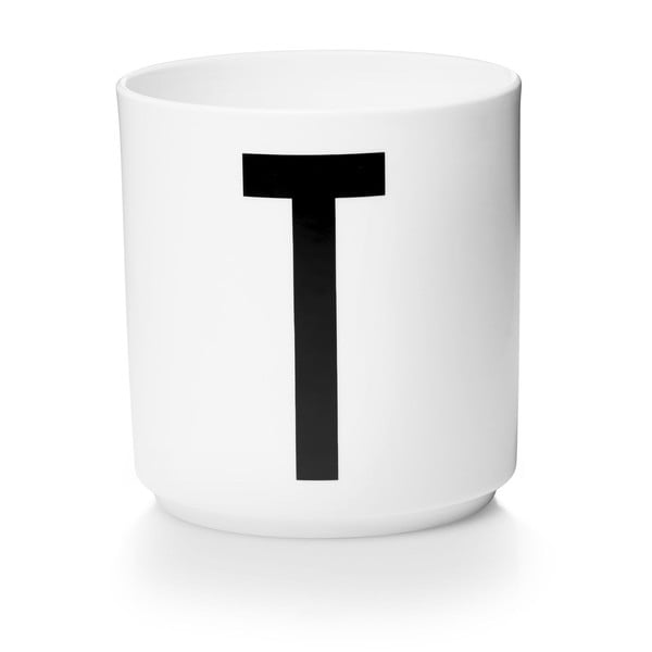 Бяла порцеланова чаша Personal T A-Z - Design Letters