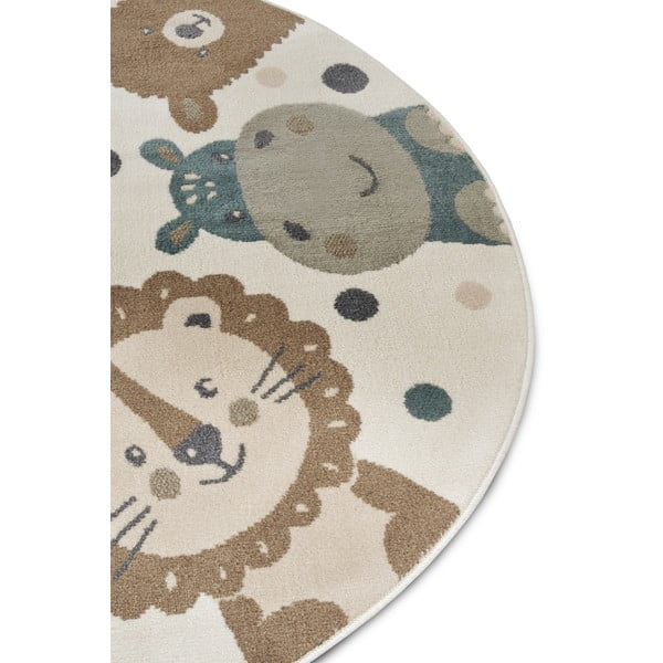 Бежов детски килим ø 100 cm Animal Party - Hanse Home-image-1