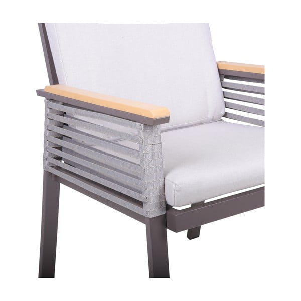 Светлосив градински стол метален Denia – Garden Pleasure-image-2