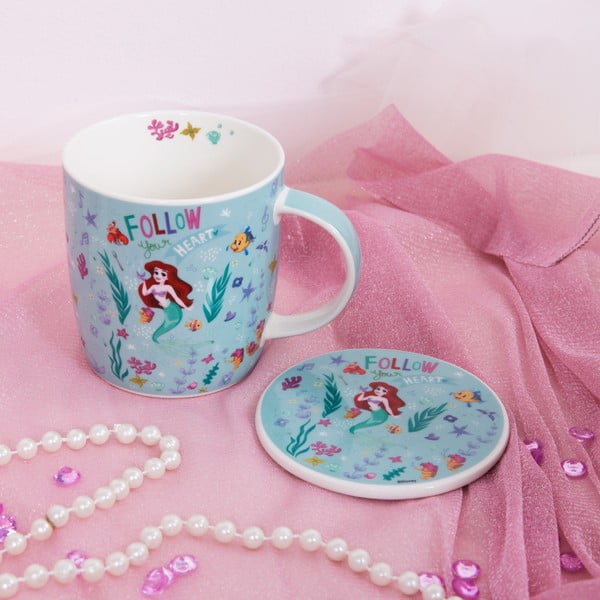 Комплект от керамична чаша и подложка Ariel, 400 ml - Disney